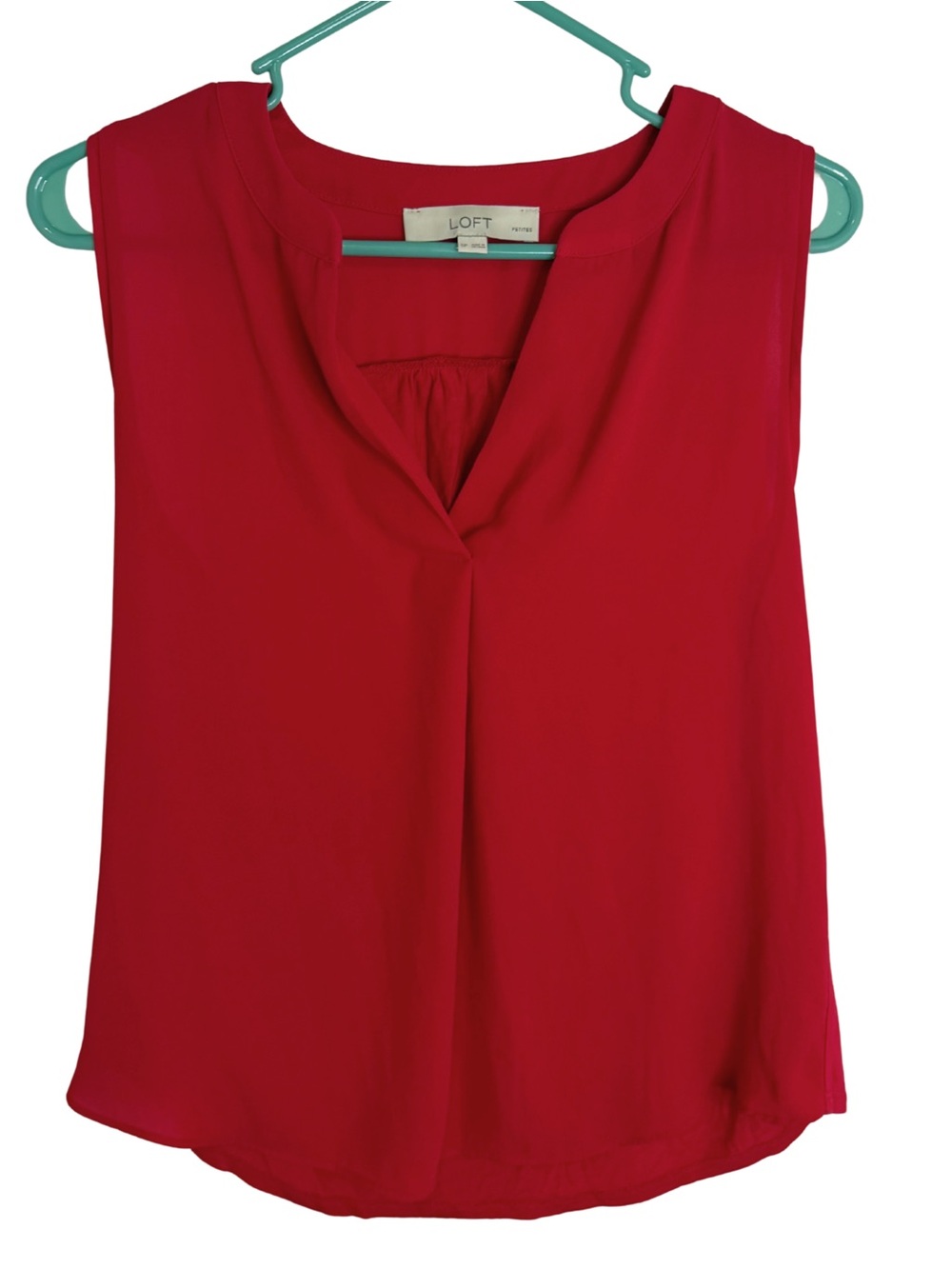 3/$20 LOFT Red Sleeveless V-Neck Blouse Size Small Petite